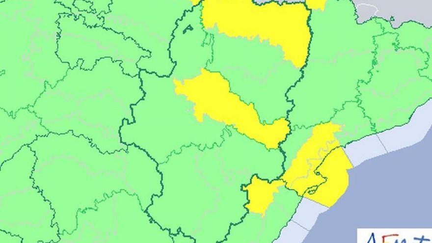 Alerta amarilla por lluvias en el Pirineo y por viento en la Ribera del Ebro