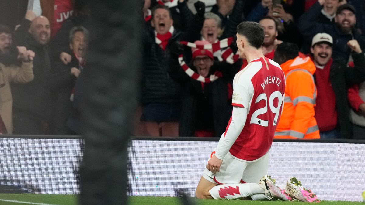 Havertz celebra el tanto ganador para el Arsenal ante el Brentford