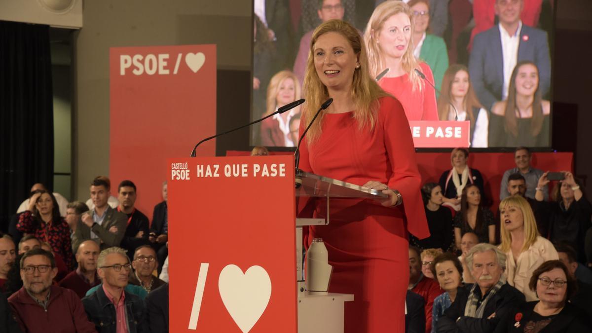 La alcaldesa de Castelló, Amparo Marco, en un acto de la precampaña en las anteriores municipales.