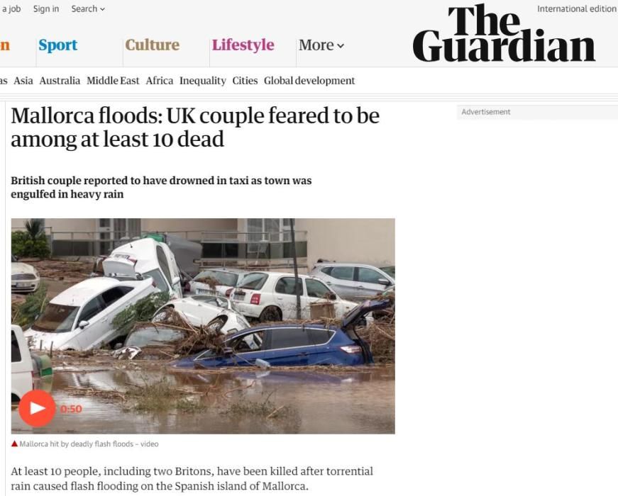 La tragedia de las inundaciones en la prensa internacional