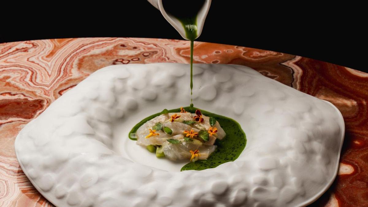 Platos de estrella Michelin en Beso Beach Ibiza.