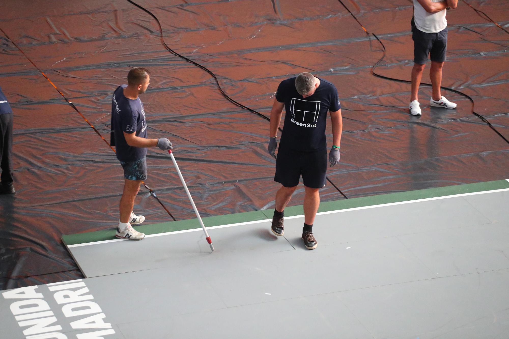 Empieza la instalación de la pista de la Copa Davis