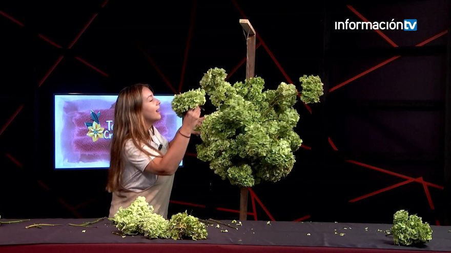 Taller Creativo te enseña a realizar una nube de hortensias secas para tu hogar