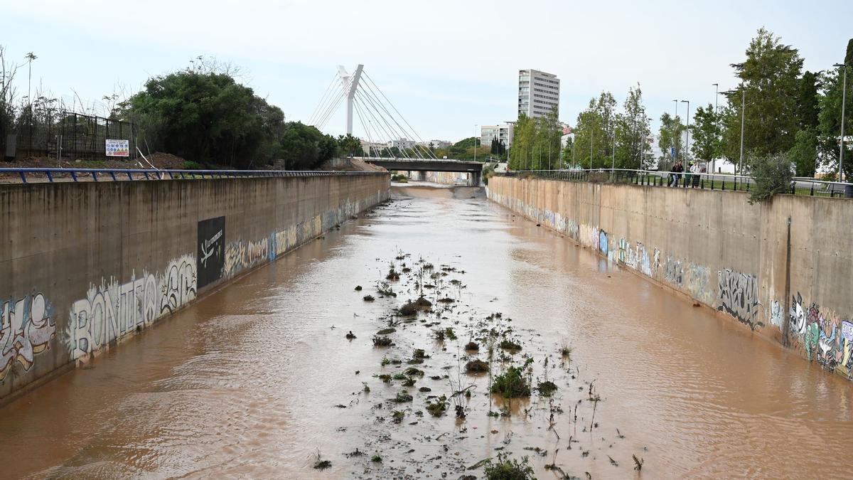 El riu Sec, el passat dia 30 d’octubre, després del primer episodi de pluges que va deixar la DANA a la capital.