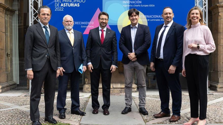 Galardonados en los Premios Empresariales del Principado de Asturias, en la modalidad de crecimiento, internacionalización e innovacion, en 2022.
 | Imagen cedida por Idepa