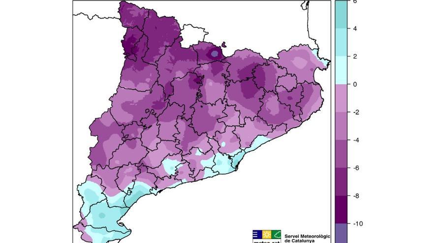 Davallada de les temperatures a la Catalunya Central, que arriben als -9.2ºC