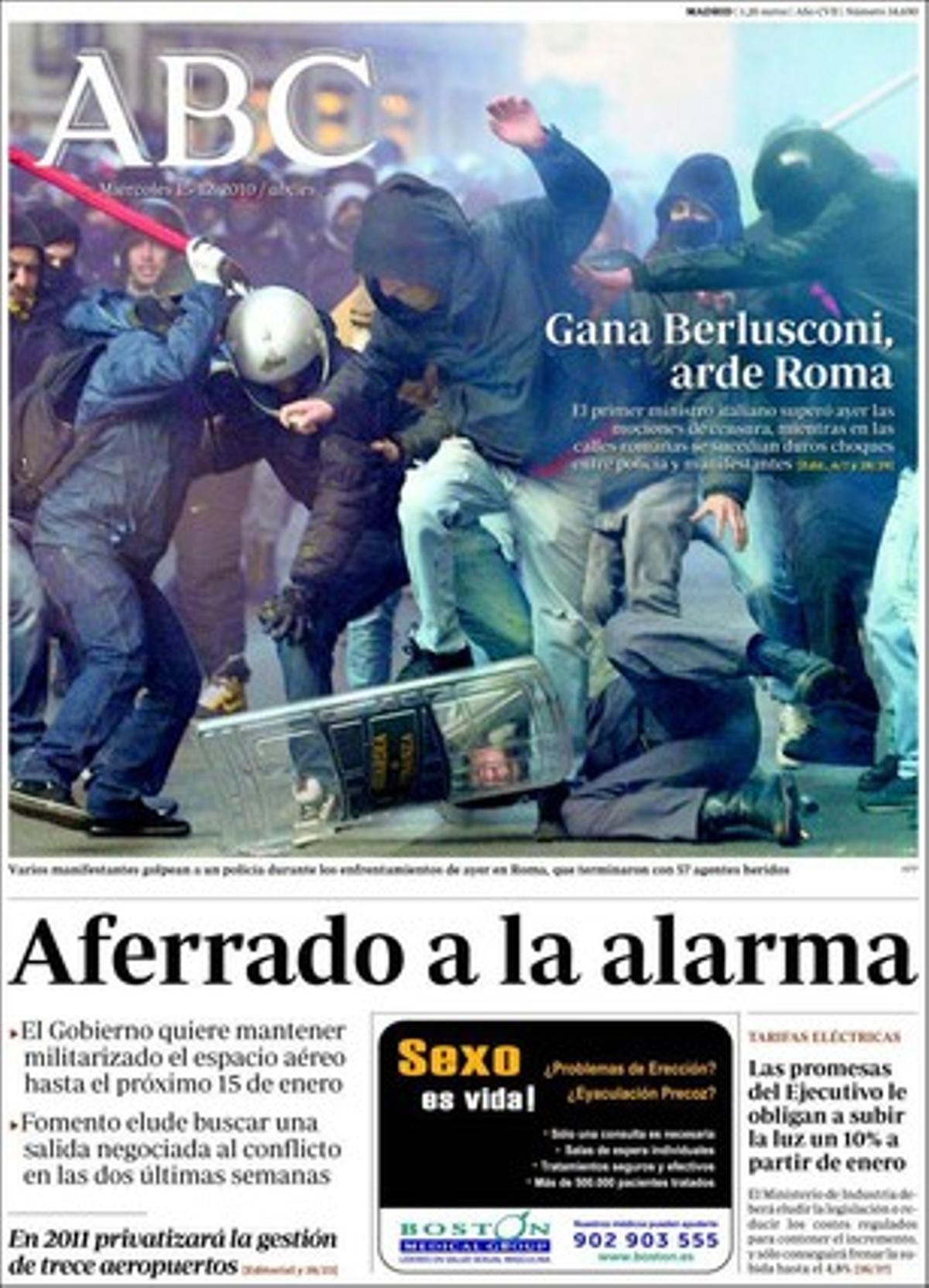 ’Abc’ explica a dins que una cadira buida acollirà un altre premi: el Sakhàrov que l’Europarlament donarà al dissident cubà Guillermo Fariñas.