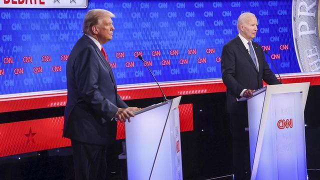 Trump, en el debate ante Biden.