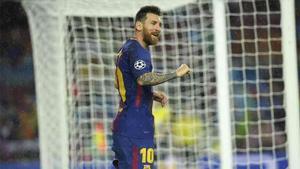 Messi ya le marcó un gol al Olympiacos en el Camp Nou
