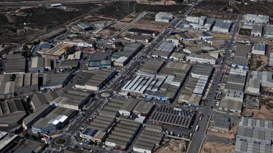 Imagen aérea del polígono industrial de Canastell, el mayor de San Vicente del Raspeig.