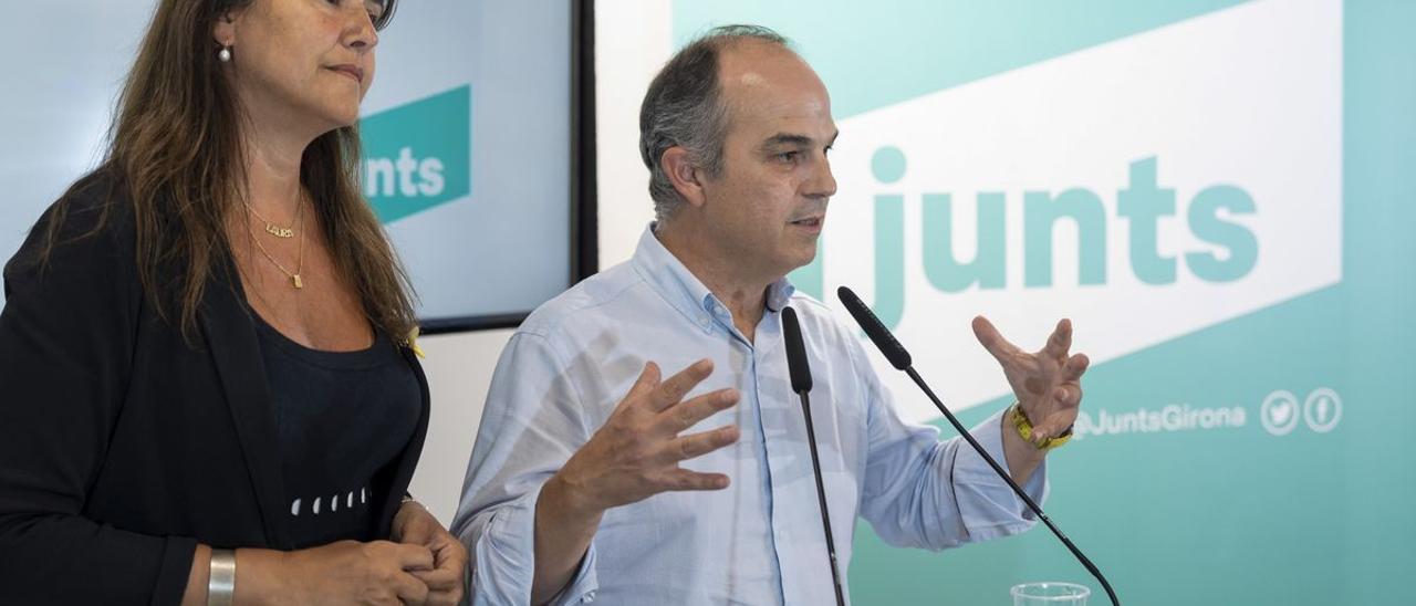 La presidenta de Junts, Laura Borràs, y el secretario general del partido, Jordi Turull.