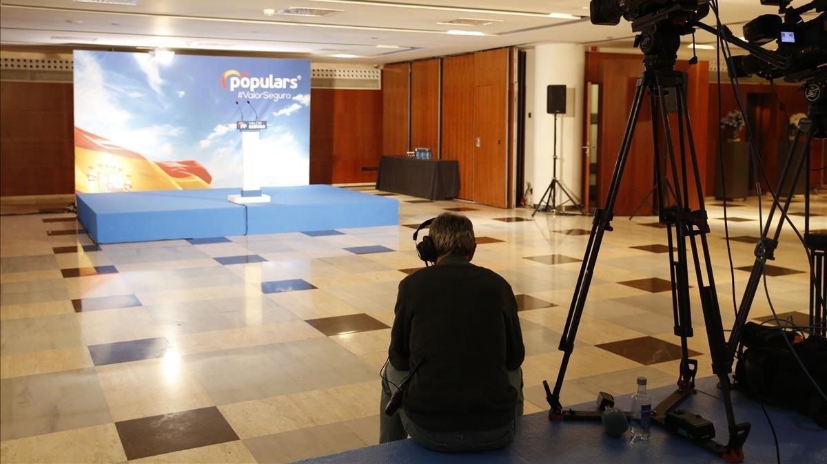 El Partido Popular de Catalunya celebra su noche electoral en el hotel Eurostars Grand Marina.