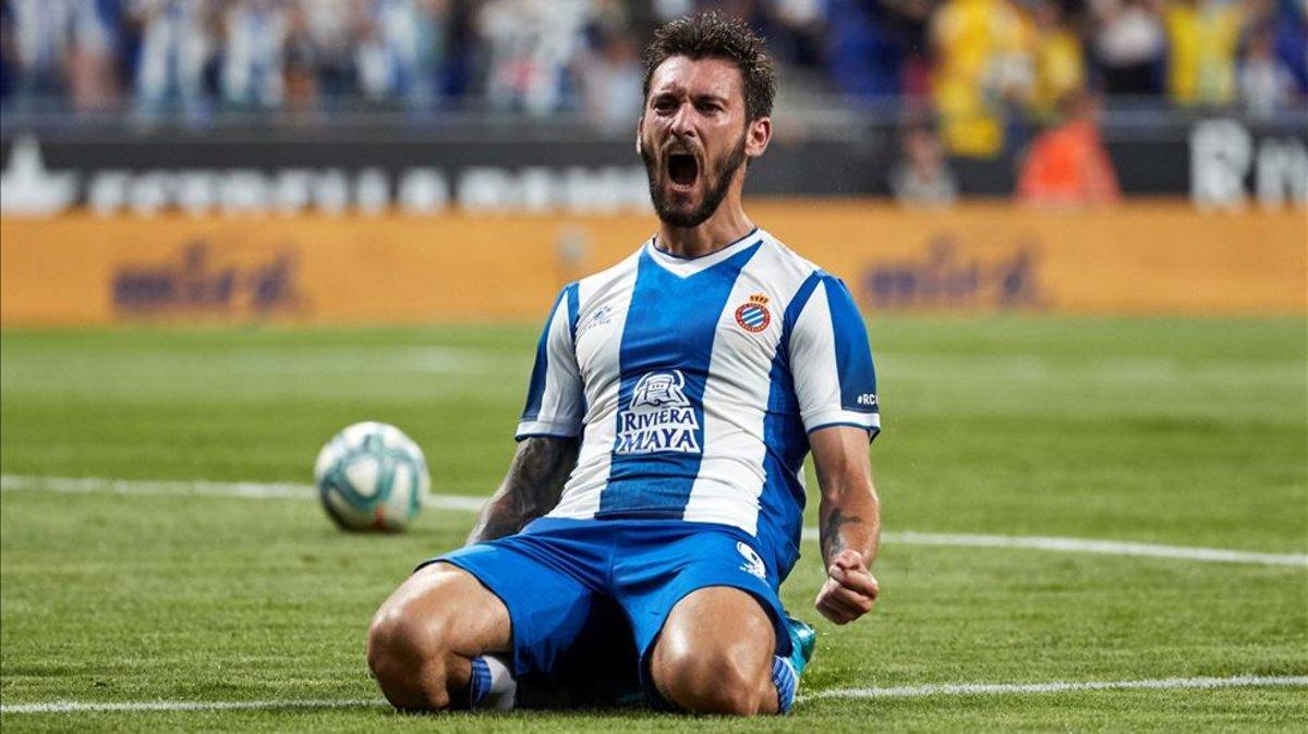 Ferreyra celebró sus goles con rabia en el RCDE Stadium