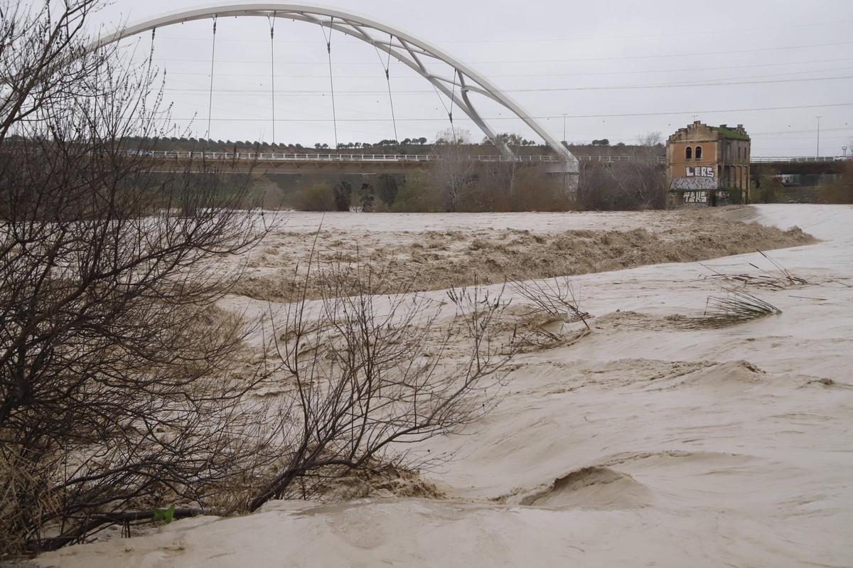 El cauce del Guadalquivir, a la altura del puente Abbás Ibn Firnás