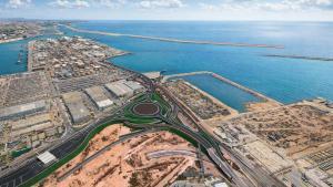 Imagen aérea de la simulación del nudo norte tras las obras que ahora licitará el Port de Barcelona.