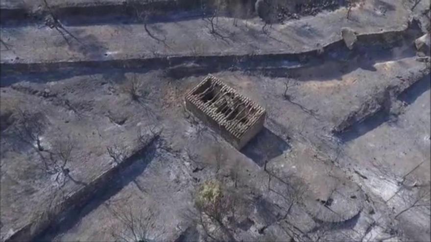 L'incendi de la Ribera d'Ebre, a vista de dron