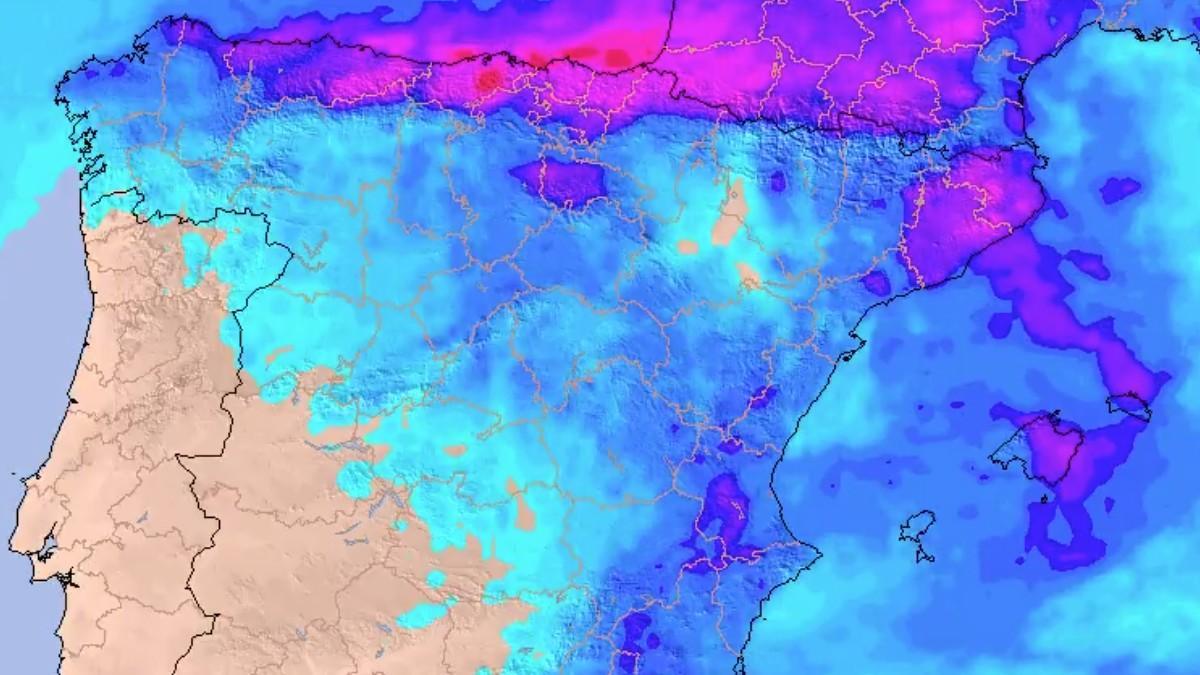 Mapa lluvias península Meteored