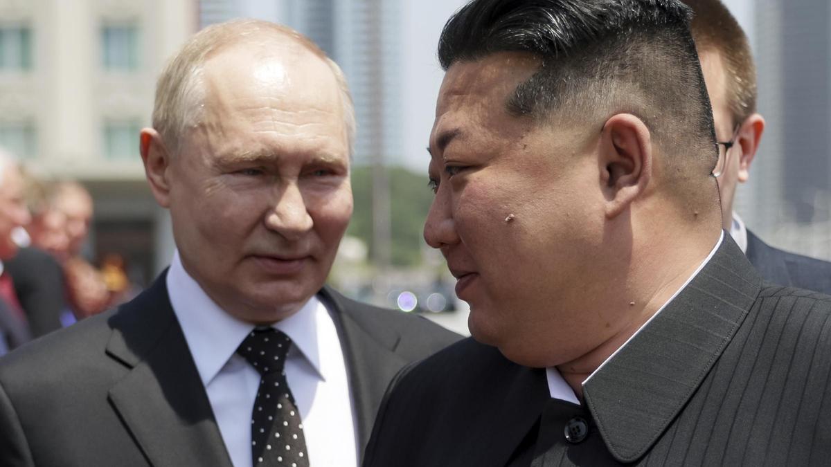 El presidente ruso, Vladímir Putin, y el líder norcoreano, Kim Jong-un