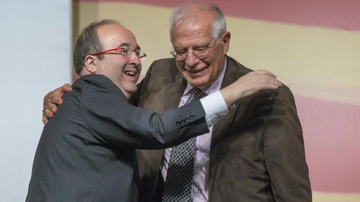 Acto electoral del PSC en Hospitalet con Miquel Iceta y Josep Borrell