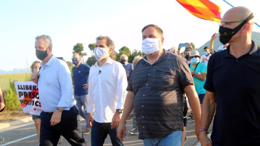 Pla general dels presos independentistes abans d&#039;entrar a Lledoners.