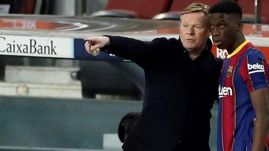 Koeman da instrucciones a Ilaix Moriba.