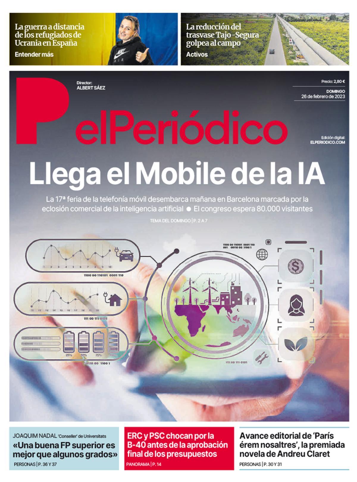 La portada d’EL PERIÓDICO del 26 de febrer del 2023