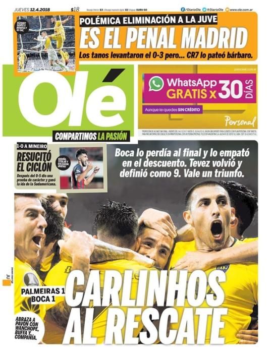 Portadas deportivas 12 de abril de 2018