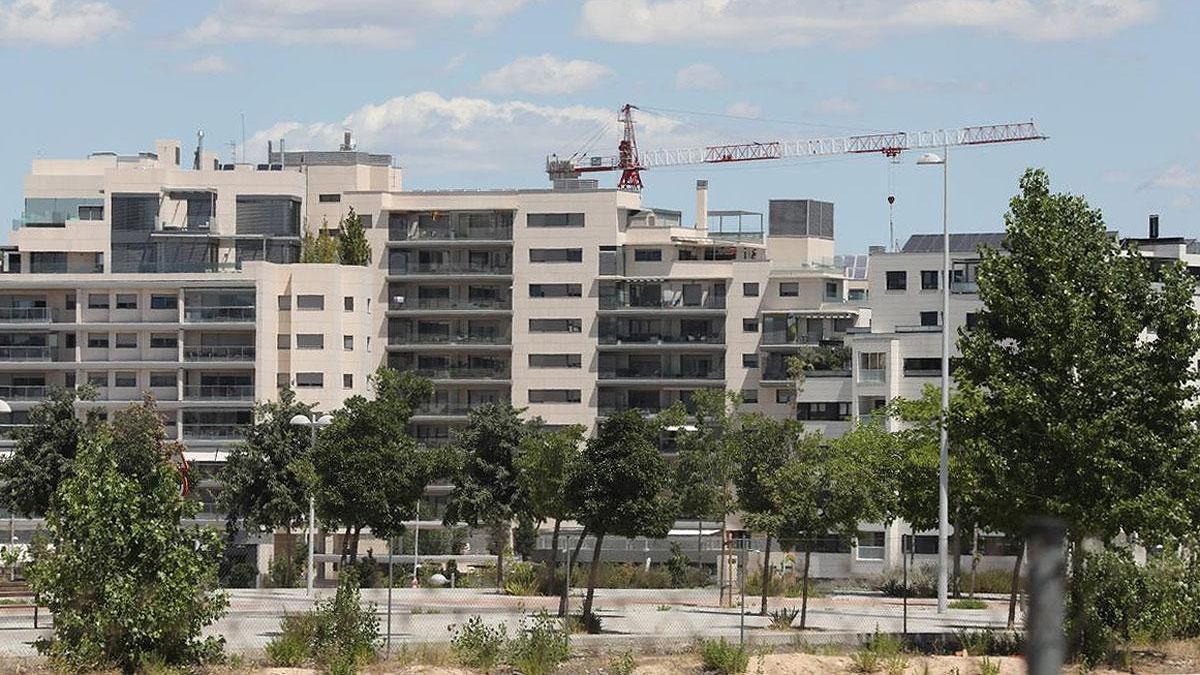 Viviendas en construcción en Madrid.