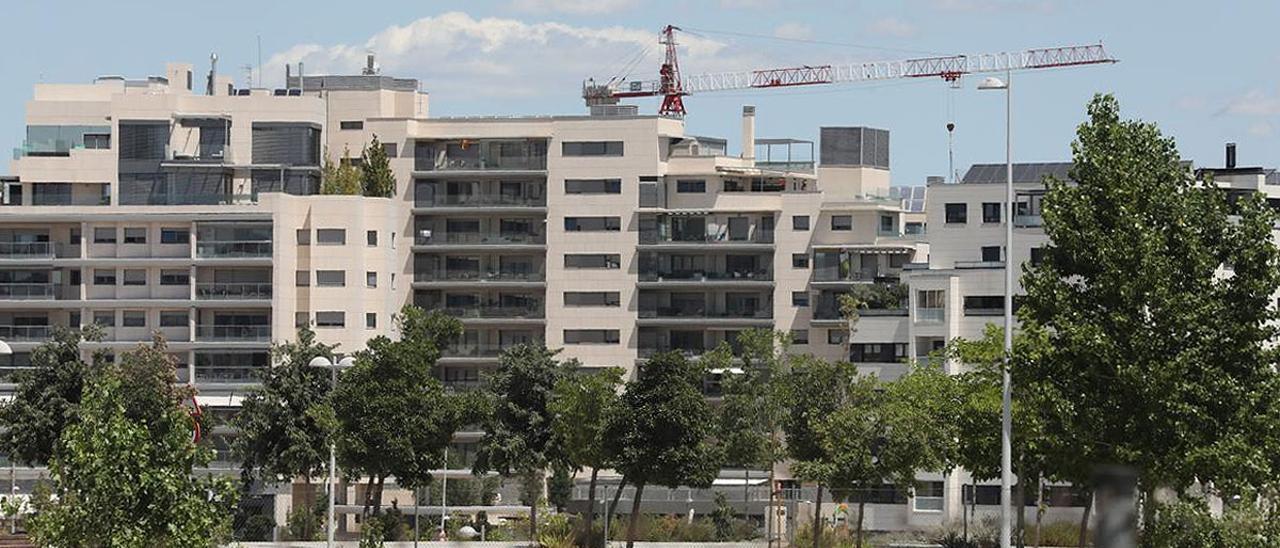 Viviendas en construcción en Madrid.