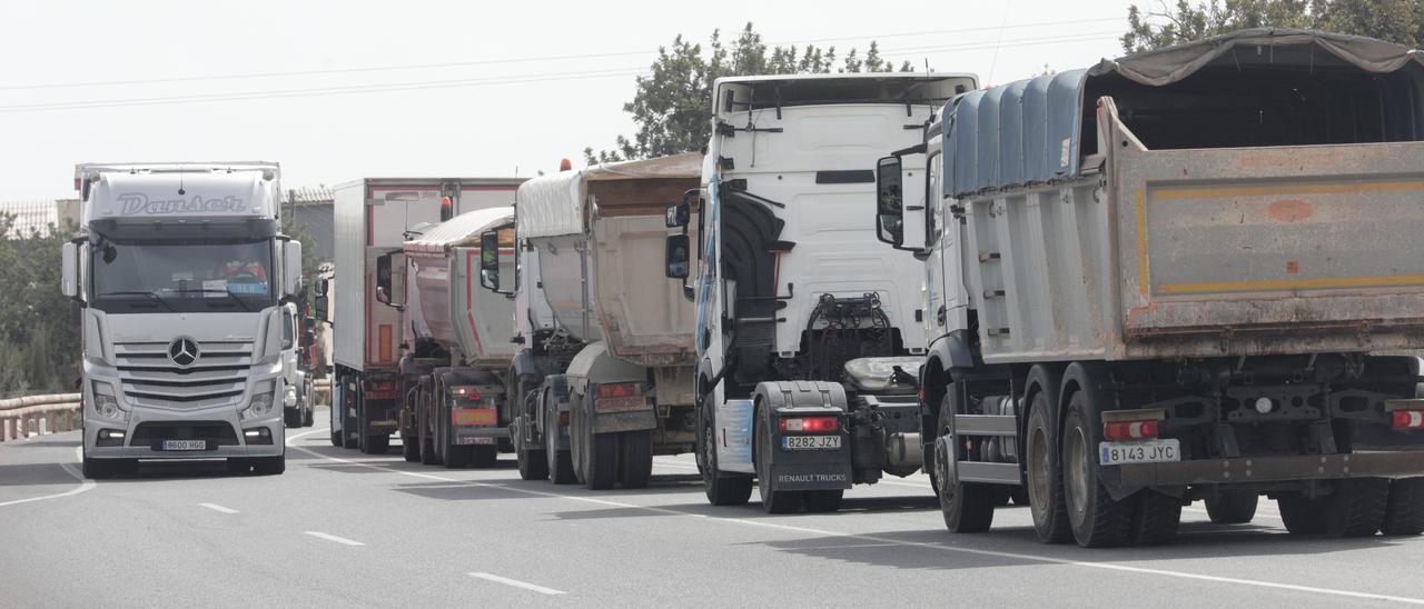 Imagen de la protesta de camioneros realizada en marzo