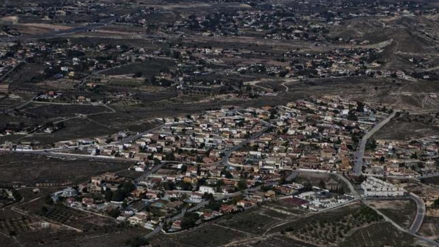 Vista aérea de Mutxamel, uno de los municipios con mayor extensión de la comarca.