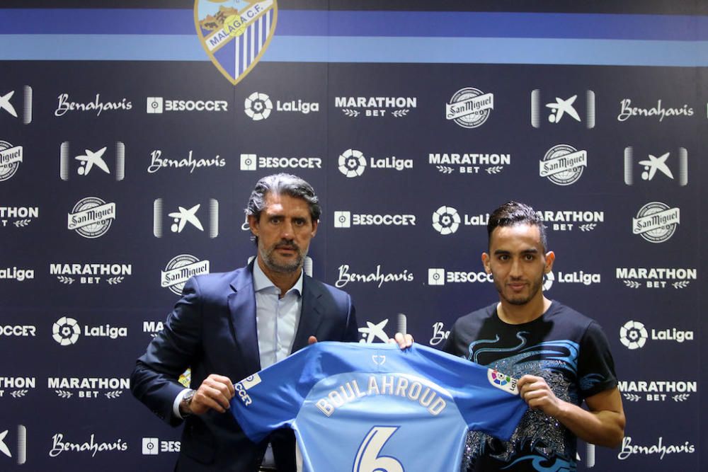 Presentación de Badr Boulahroud como nuevo jugador del Málaga CF.