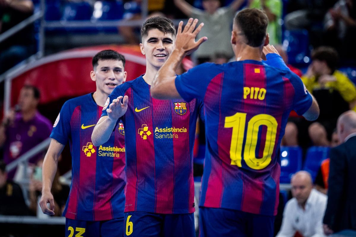 El Barça celebra un gol ante el Jaén Paraíso Interior