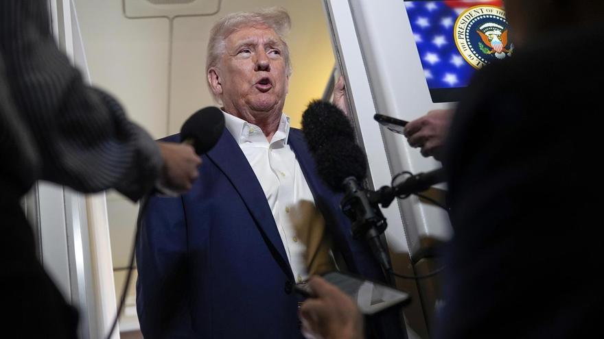 Donald Trump, en el Air Foce One.