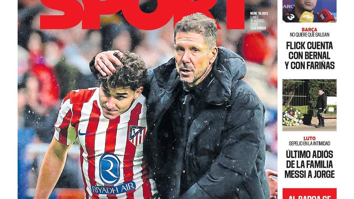 La portada de SPORT de hoy lunes, 10 de agosto de 2026