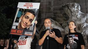 Concentracion por la liberación del militar israelí-estadounidense Edan Alexander, el 1 de septiembre del 2024 en Nueva York.