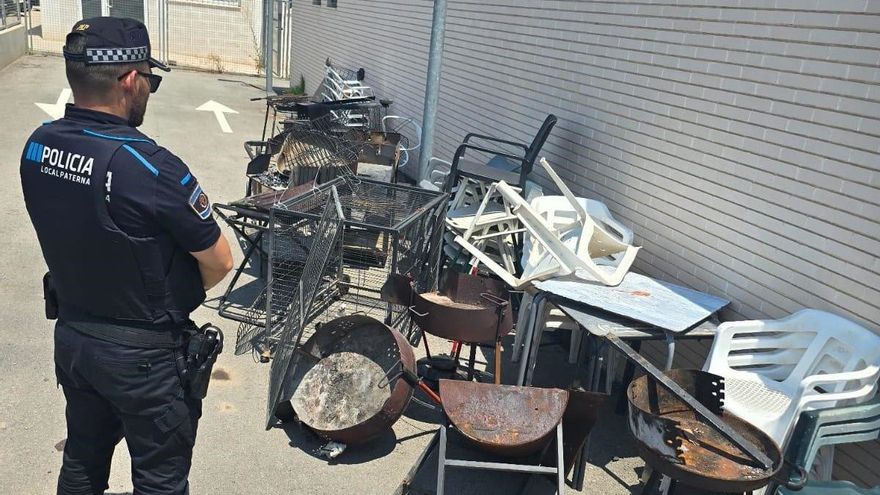 La Policía Local de Paterna retira más de una treintena de barbacoas de la vía pública