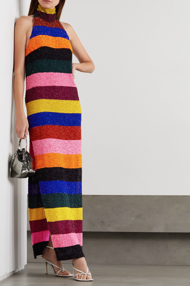 Vestido arcoíris con lentejuelas de Ashish