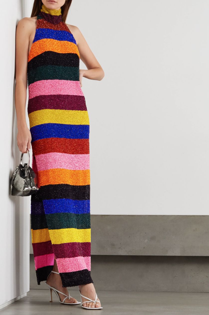Vestido arcoíris con lentejuelas de Ashish