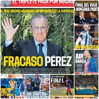 Florentino, el gran protagonista de las portadas tras el fracaso de la Superliga