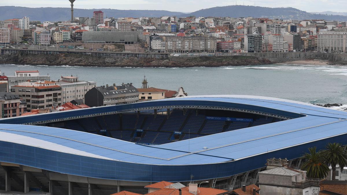 Vista del estadio de Riazor.