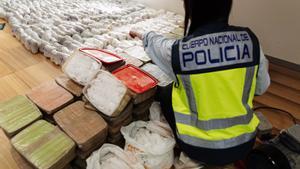 La droga incautada por la Policía Nacional durante la desarticulación del cártel de Sinaloa en España, en el Complejo Policial de Canillas