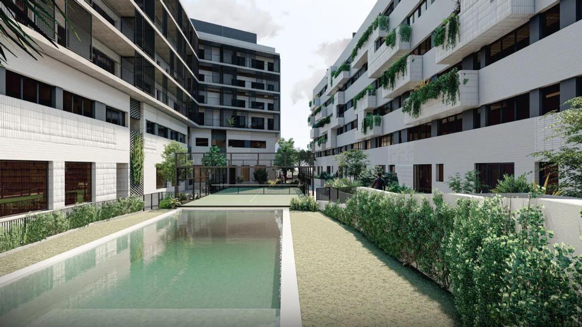 Interior de la urbanización Natura Living Club de Torrent.