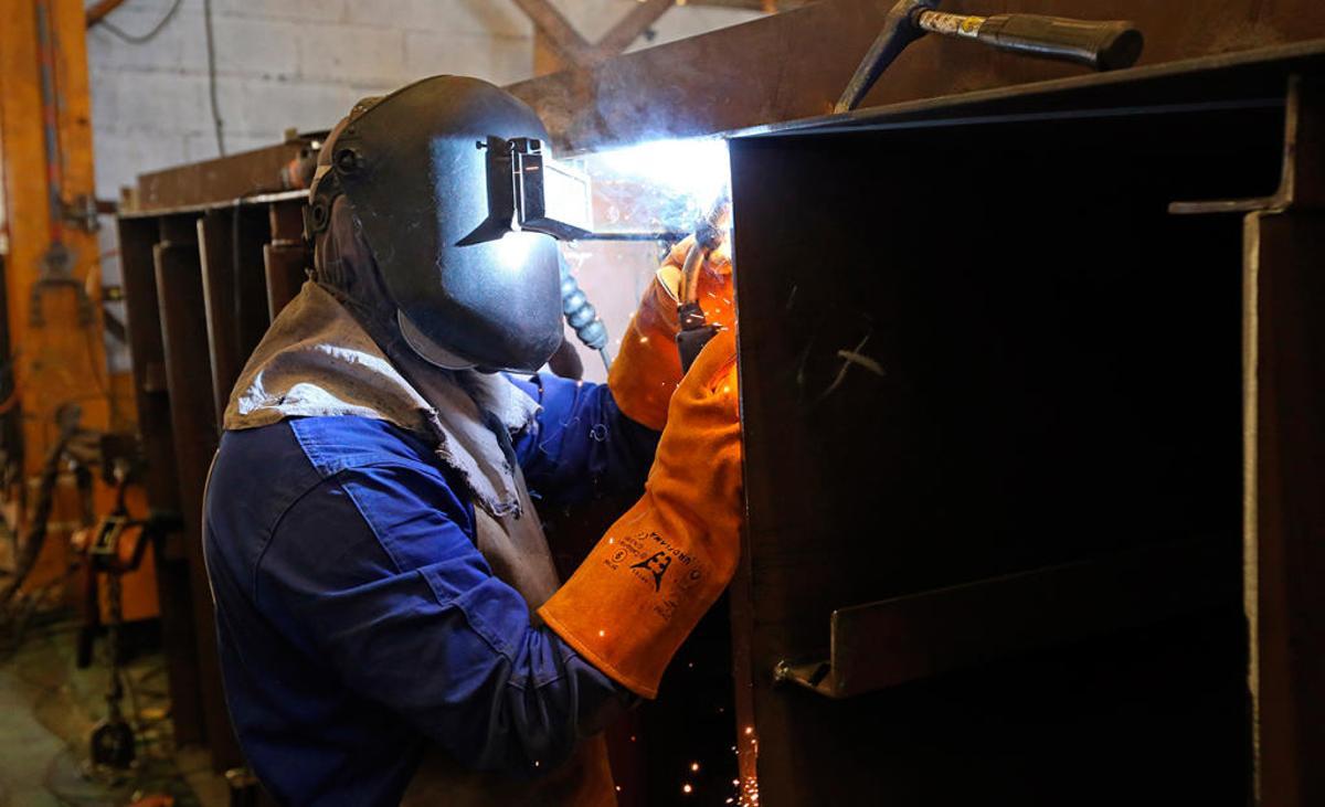 Soldador del naval en Vigo.