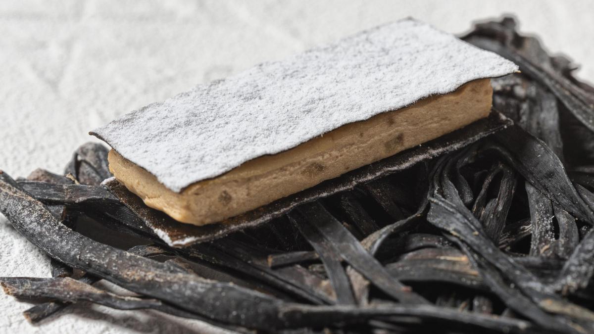 El sándwich de alga, 'mousse' de champiñones y patata de Culler de Pau.