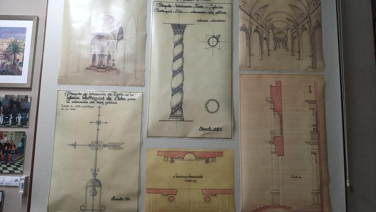 Los planos originales de la iglesia de Santa Ana se pueden visitar en la antigua imprenta Vidal de Elda.