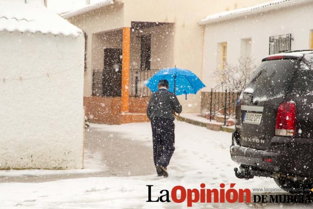 Nieve en las pedanías altas del Noroeste