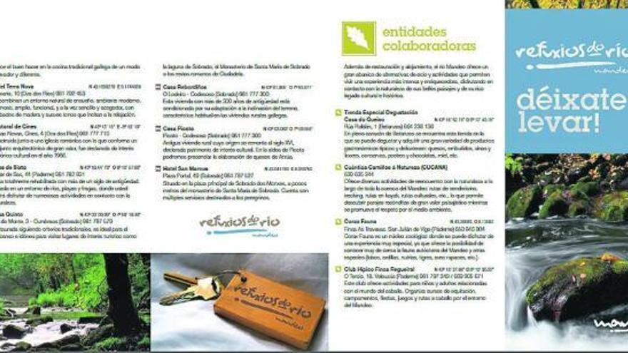Imagen de un folleto con los locales de la comarca adheridos a la marca Refuxios do Mandeo. / la opinión