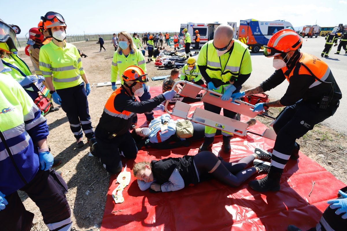 Así ha sido el simulacro de accidente aéreo en Murcia