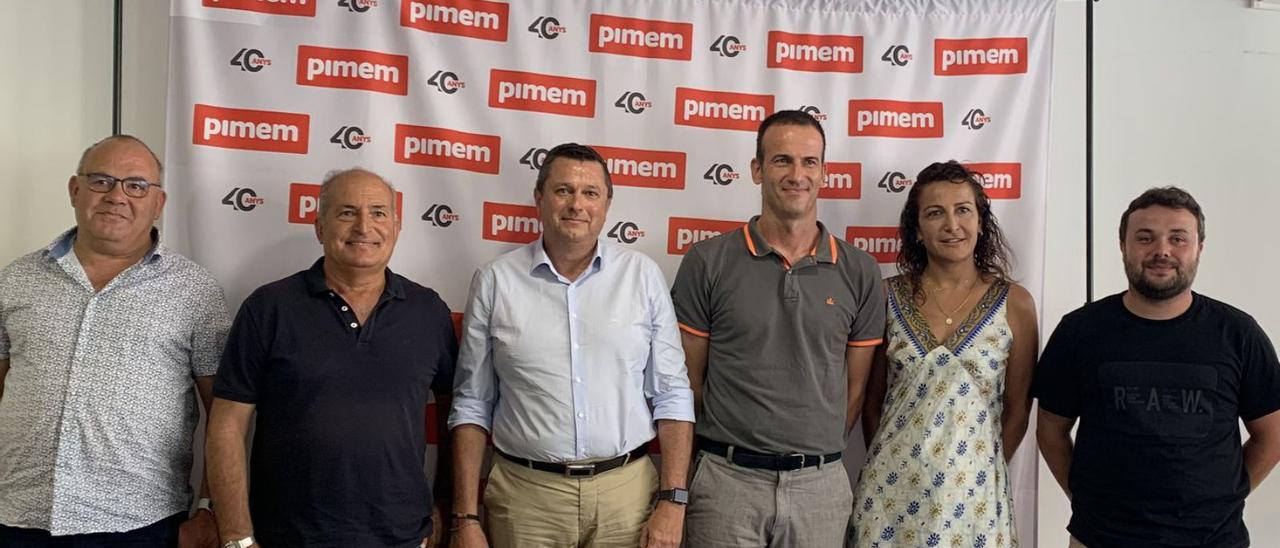 Jaume Adrover, Jordi Pont, David Roca, Joana Verger y Llorenç Arrom en el acto con PIMEM.
